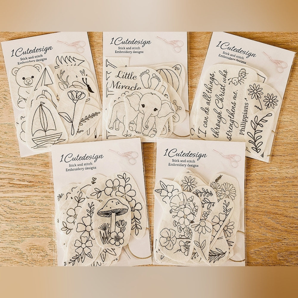 Stick and stitch fall, baby, floral embroidery patterns Great gift idea